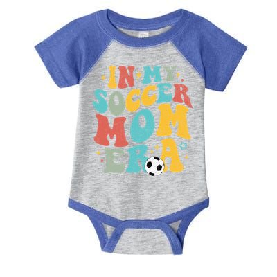 In My Soccer Mom Era Trendy Soccer Mom Funny Vintage Groovy Infant Baby Jersey Bodysuit