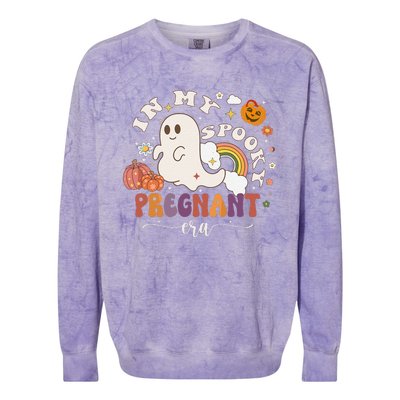 In My Spooky Pregnant Era Ghost Halloween Pregnant Colorblast Crewneck Sweatshirt