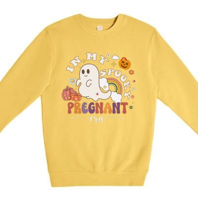 In My Spooky Pregnant Era Ghost Halloween Pregnant Premium Crewneck Sweatshirt