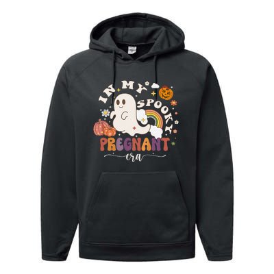 In My Spooky Pregnant Era Ghost Halloween Pregnant Performance Fleece Hoodie