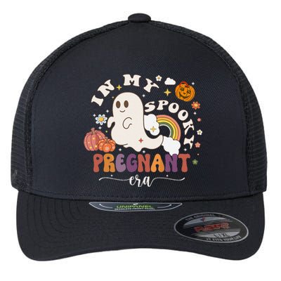 In My Spooky Pregnant Era Ghost Halloween Pregnant Flexfit Unipanel Trucker Cap