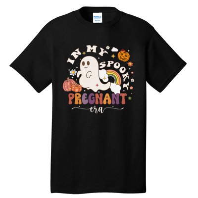 In My Spooky Pregnant Era Ghost Halloween Pregnant Tall T-Shirt