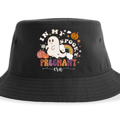 In My Spooky Pregnant Era Ghost Halloween Pregnant Sustainable Bucket Hat