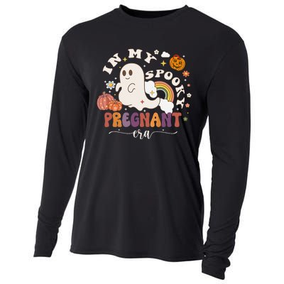 In My Spooky Pregnant Era Ghost Halloween Pregnant Cooling Performance Long Sleeve Crew