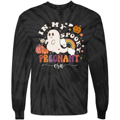 In My Spooky Pregnant Era Ghost Halloween Pregnant Tie-Dye Long Sleeve Shirt