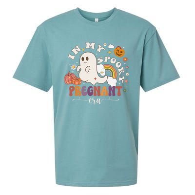 In My Spooky Pregnant Era Ghost Halloween Pregnant Sueded Cloud Jersey T-Shirt