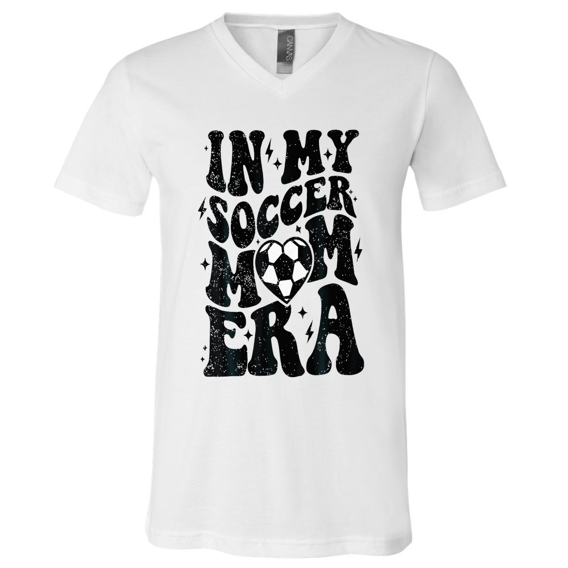 In My Soccer Mom Era Retro Soccer Mama Mothers Day V-Neck T-Shirt