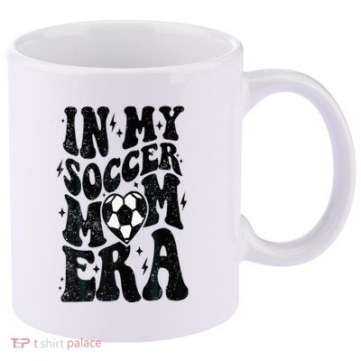 In My Soccer Mom Era Retro Soccer Mama Mothers Day 11oz C Handle Ceramic Mug