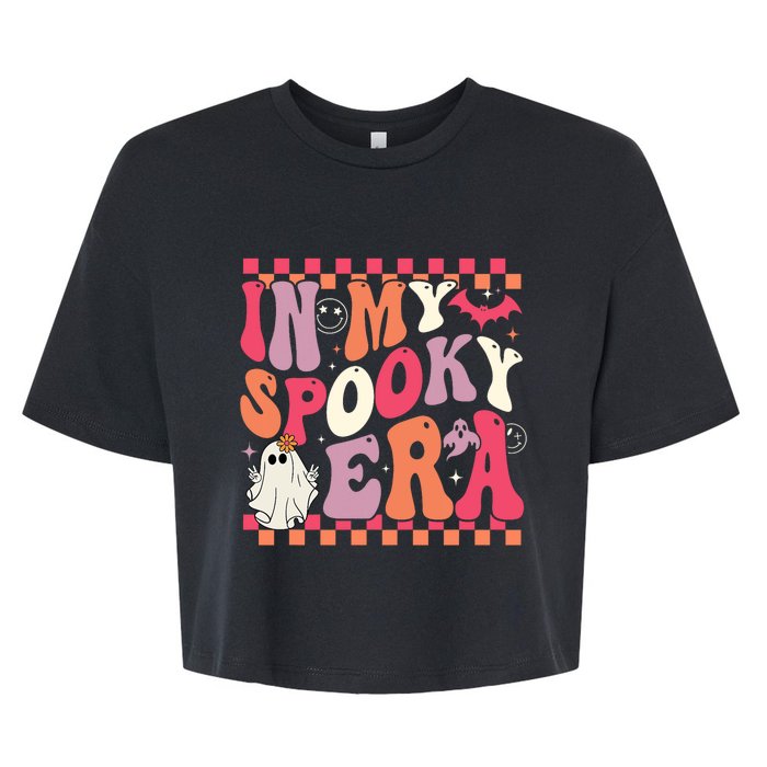 In My Spooky Era Groovy Hippie Halloween Ghost Bella+Canvas Jersey Crop Tee