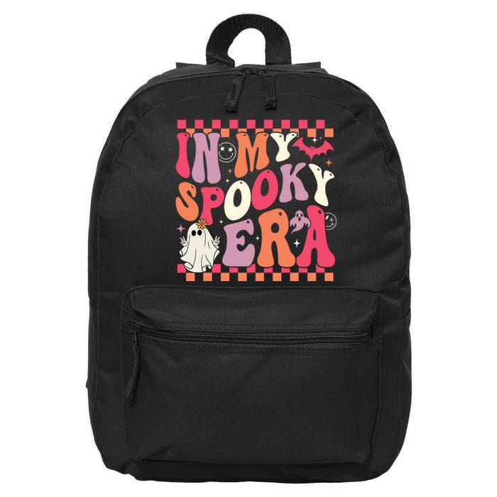 In My Spooky Era Groovy Hippie Halloween Ghost 16 in Basic Backpack