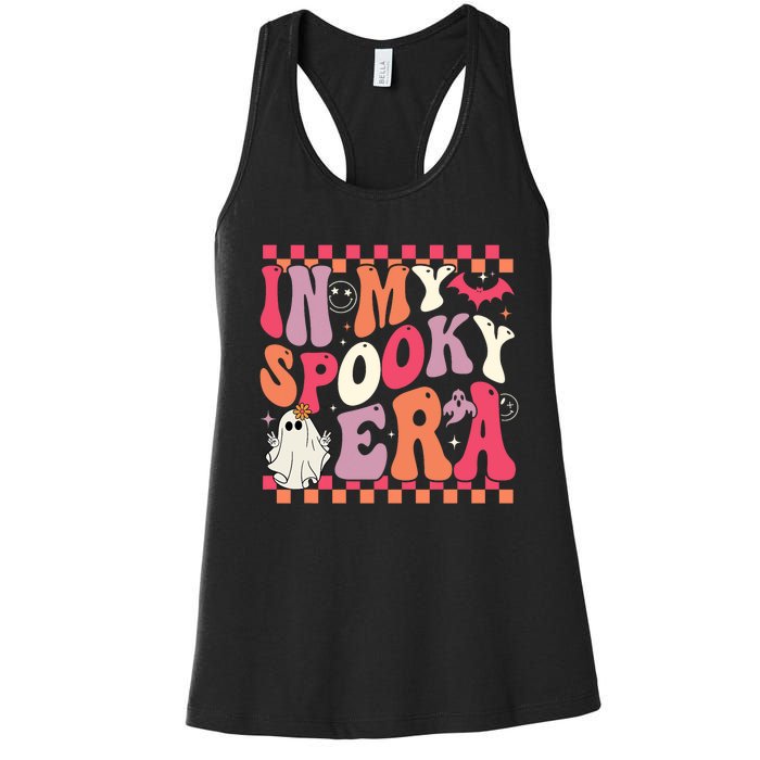 In My Spooky Era Groovy Hippie Halloween Ghost Women's Racerback Tank