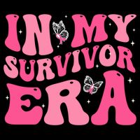 In My Survivor Era Groovy Retro Pink Breast Cancer Awareness Meaningful Gift Impact Tech Backpack