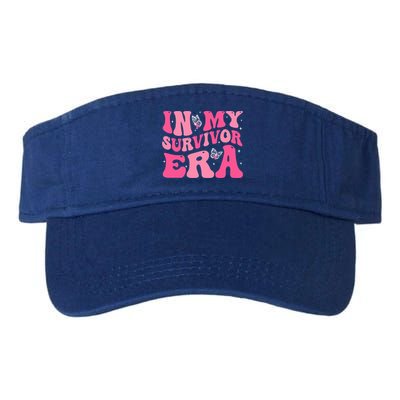 In My Survivor Era Groovy Retro Pink Breast Cancer Awareness Meaningful Gift Visor