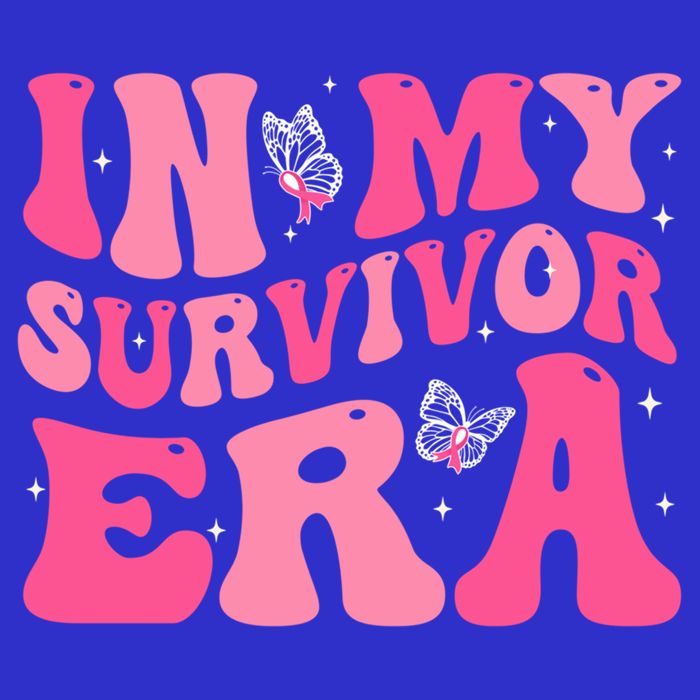 In My Survivor Era Groovy Retro Pink Breast Cancer Awareness Meaningful Gift Kids T-Shirt