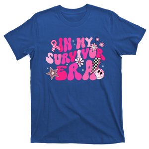 In My Survivor Era Pink Groovy Retro Breast Cancer Awareness Gift T-Shirt