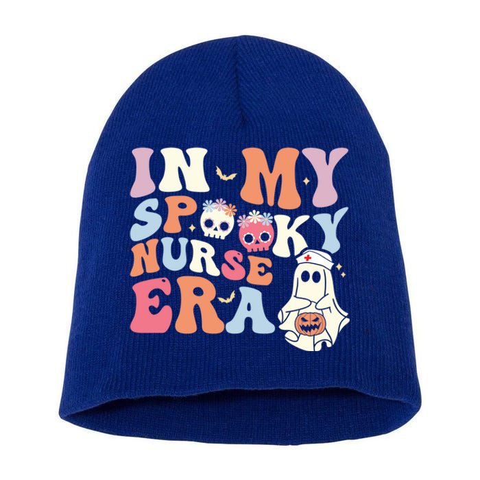 In My Spooky Nurse Era Funny Halloween Groovy Cute Gift Short Acrylic Beanie