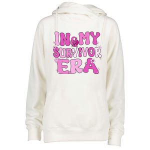 In My Survivor Era Retro Groovy Breast Cancer Awareness Meaningful Gift Womens Funnel Neck Pullover Hood