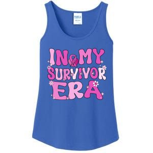 In My Survivor Era Retro Groovy Breast Cancer Awareness Meaningful Gift Ladies Essential Tank