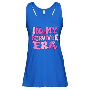 In My Survivor Era Retro Groovy Breast Cancer Awareness Meaningful Gift Ladies Essential Flowy Tank