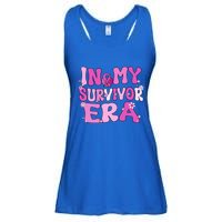 In My Survivor Era Retro Groovy Breast Cancer Awareness Meaningful Gift Ladies Essential Flowy Tank