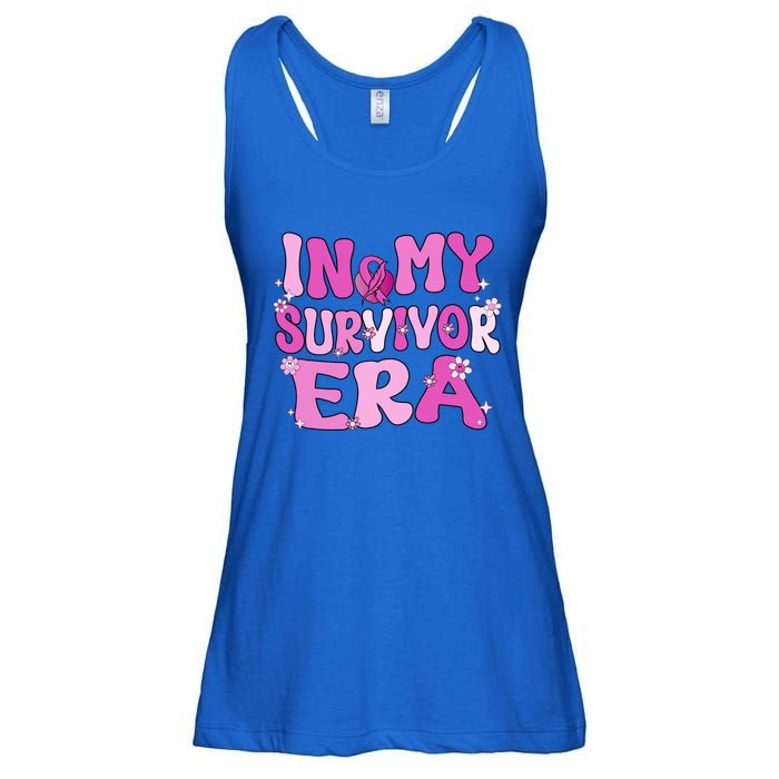 In My Survivor Era Retro Groovy Breast Cancer Awareness Meaningful Gift Ladies Essential Flowy Tank