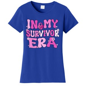 In My Survivor Era Retro Groovy Breast Cancer Awareness Meaningful Gift Women's T-Shirt