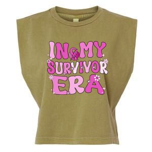 In My Survivor Era Retro Groovy Breast Cancer Awareness Meaningful Gift Garment-Dyed Women's Muscle Tee