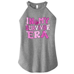 In My Survivor Era Retro Groovy Breast Cancer Awareness Meaningful Gift Women's Perfect Tri Rocker Tank