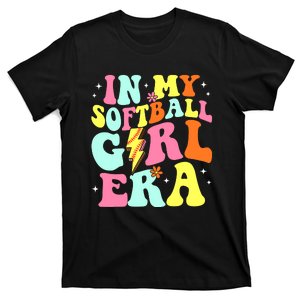 In My Softball Girl Era Retro Groovy Softball Girl T-Shirt