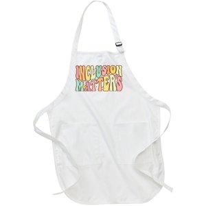 Inclusion Matters Special Education Autism Awareness Teacher Full-Length Apron With Pockets