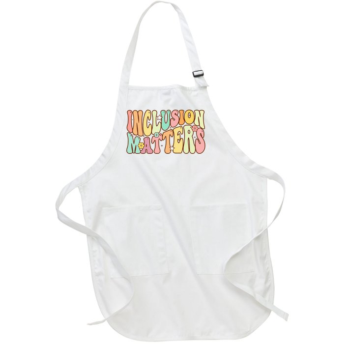 Inclusion Matters Special Education Autism Awareness Teacher Full-Length Apron With Pockets