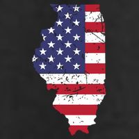 Illinois Map State American Flag 4th Of July Pride Golf Towel