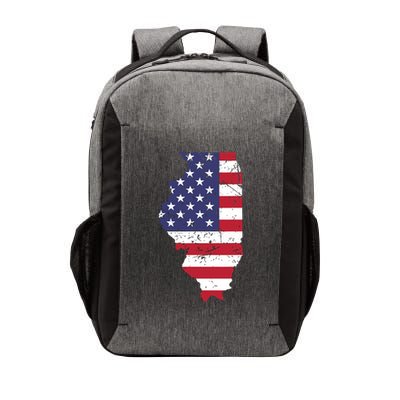 Illinois Map State American Flag 4th Of July Pride Vector Backpack