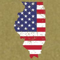 Illinois Map State American Flag 4th Of July Pride Garment-Dyed Women's Muscle Tee