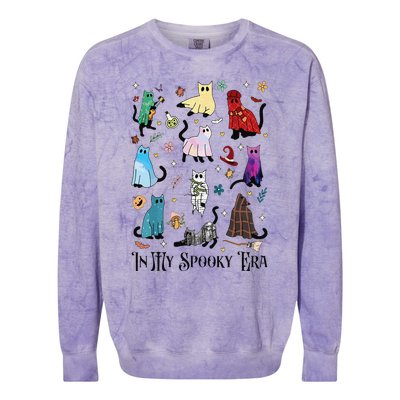 In My Spooky Era Cute Cat Halloween Tay Halloween Gift Colorblast Crewneck Sweatshirt