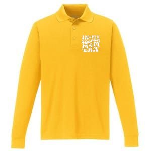 In My Soccer Mom Era Groovy Soccer Mama Performance Long Sleeve Polo