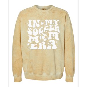 In My Soccer Mom Era Groovy Soccer Mama Colorblast Crewneck Sweatshirt