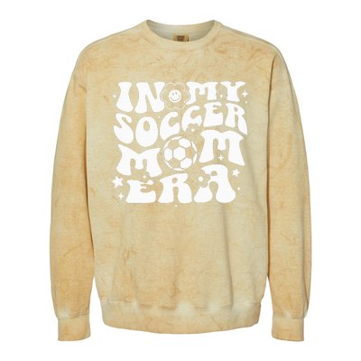 In My Soccer Mom Era Groovy Soccer Mama Colorblast Crewneck Sweatshirt