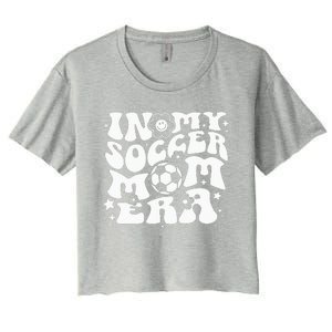 In My Soccer Mom Era Groovy Soccer Mama Women's Crop Top Tee