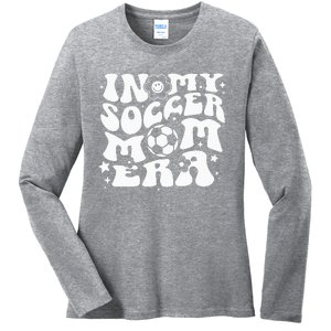 In My Soccer Mom Era Groovy Soccer Mama Ladies Long Sleeve Shirt