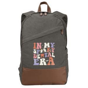 In My Spooky Dental Era Retro Dentist Dental Squad Halloween Funny Gift Cotton Canvas Backpack