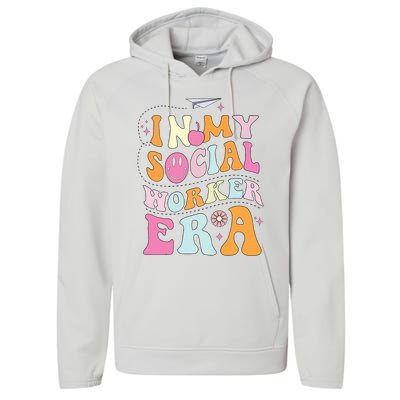 In My Social Worker Era School Social Worker Groovy Performance Fleece Hoodie