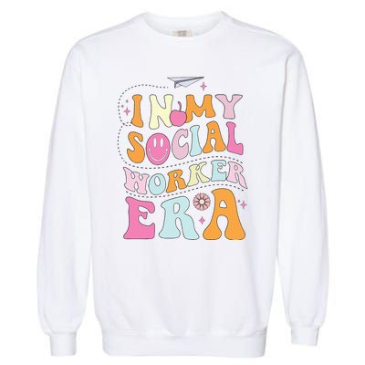 In My Social Worker Era School Social Worker Groovy Garment-Dyed Sweatshirt