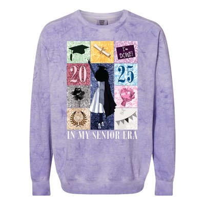 In My Senior Era Class Of 2025 Black Girl Graduate Colorblast Crewneck Sweatshirt