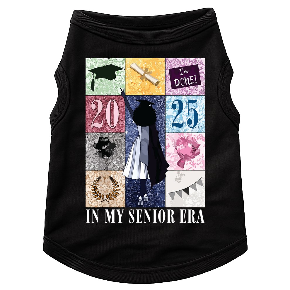 In My Senior Era Class Of 2025 Black Girl Graduate Doggie Tank