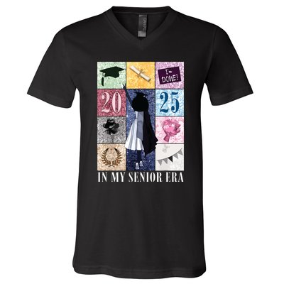 In My Senior Era Class Of 2025 Black Girl Graduate V-Neck T-Shirt