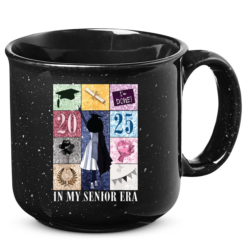 In My Senior Era Class Of 2025 Black Girl Graduate 15oz Campfire Ceramic Mug
