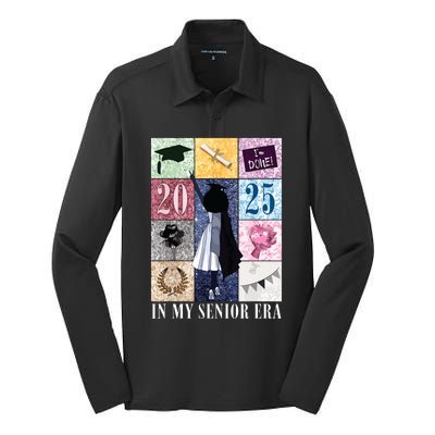 In My Senior Era Class Of 2025 Black Girl Graduate Silk Touch Performance Long Sleeve Polo