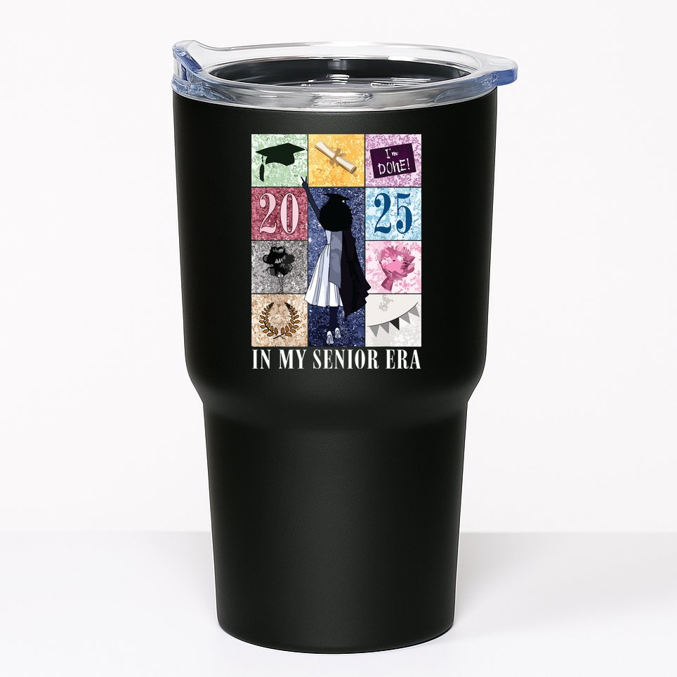 In My Senior Era Class Of 2025 Black Girl Graduate Tumbler