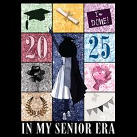 In My Senior Era Class Of 2025 Black Girl Graduate Women's V-Neck T-Shirt